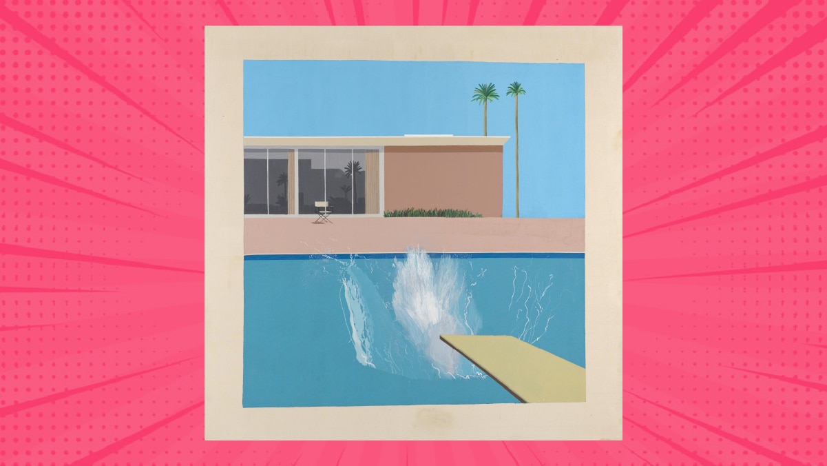 one of the famous pop art paintings called "A Bigger Splash" by a famous pop artist known as David Hockney.