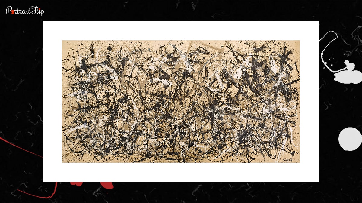 Painting Autumn Rhythm (Number 30) which is one of the famous paintings by Jackson Pollock.
