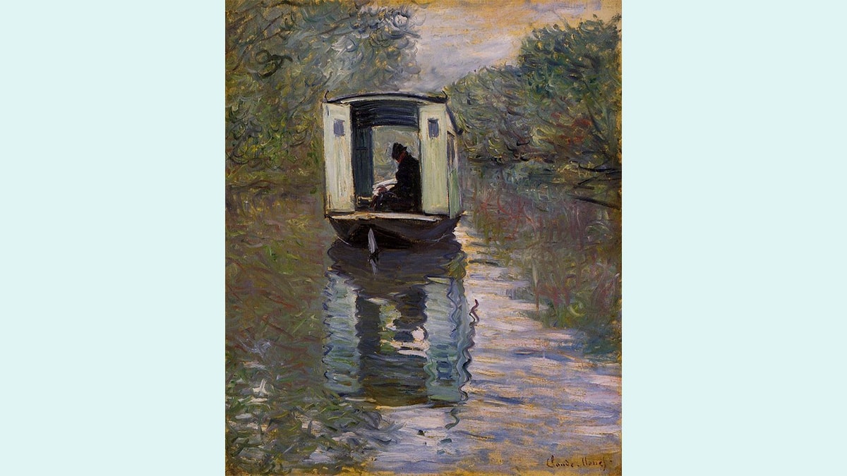 Famous painting Le Bateau - Atelier by Claude Monet. 
