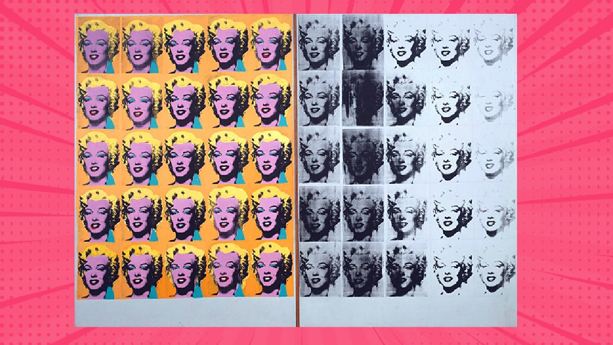 one of the famous pop art paintings called "Marilyn Diptych" by a famous pop artist known as Andy Warhol.