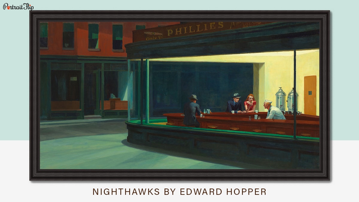 Nighthawks by Edward Hopper is a famous painting from the realism era.