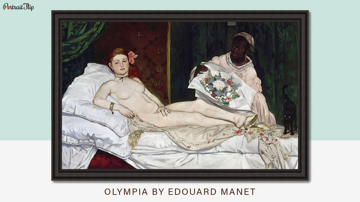 A famous realism painting by Edouard Manet named Olympia