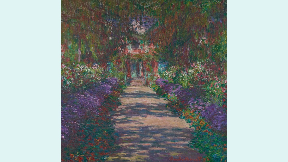 Pathway in Monest garden painting by Claude Monet. 