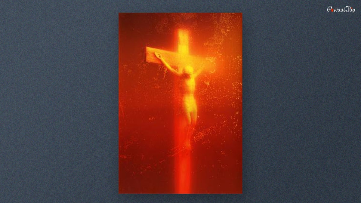 Controversial artwork Piss Christ by Andres Serrano