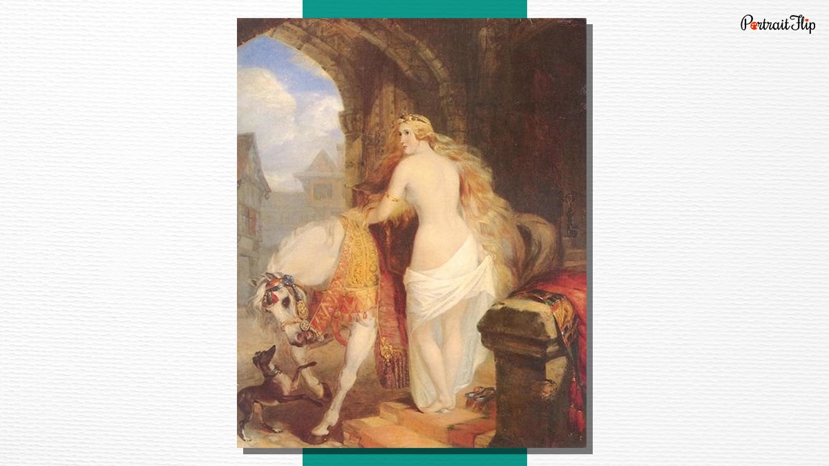 Lady Godiva painting by Marshall Claxton produced in 1850