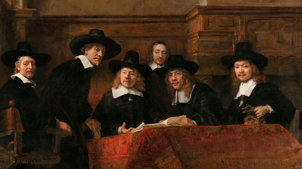 Syndics of the Drapers’ Guild one of the famous Rembrandt paintings.