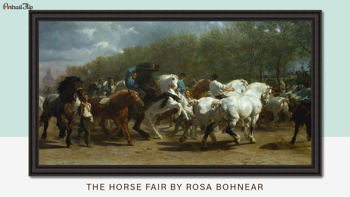 A famous painting by Rosa Bohnear which is The horse Fair.