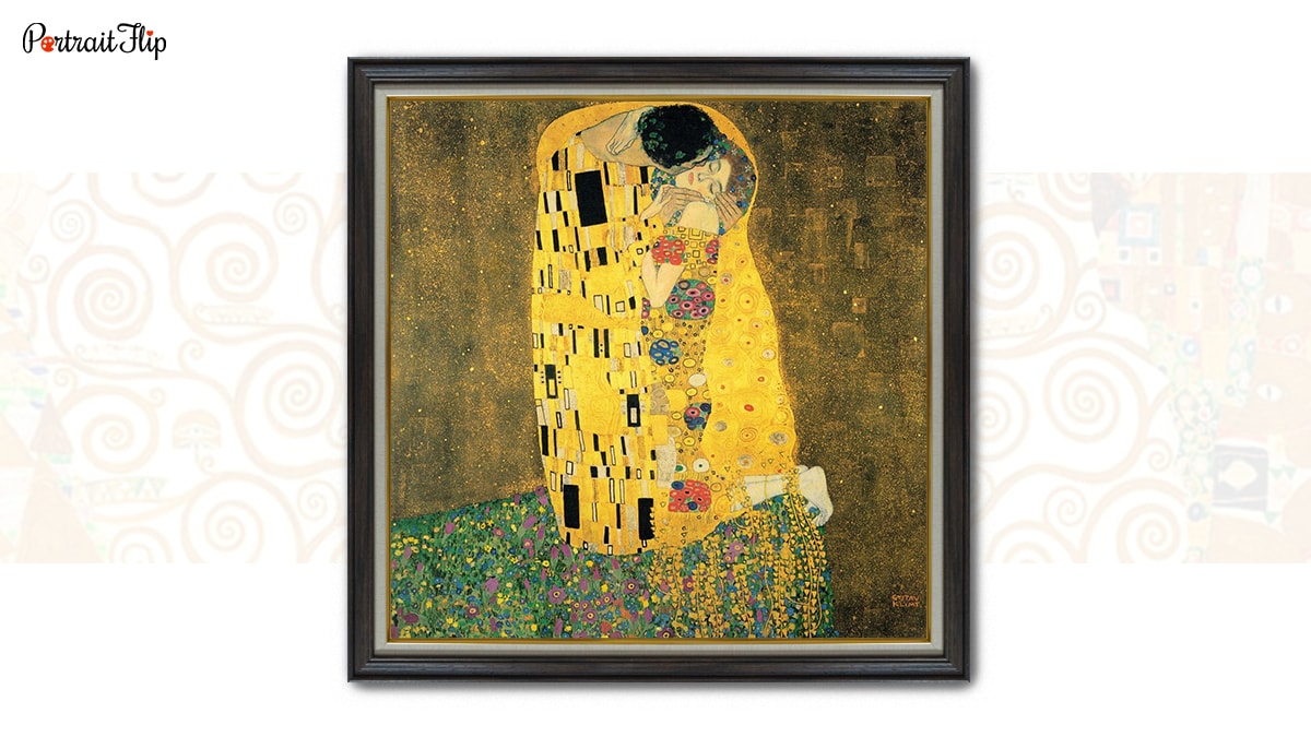 Famous paintings by Gustav Klimt known as "The Kiss"