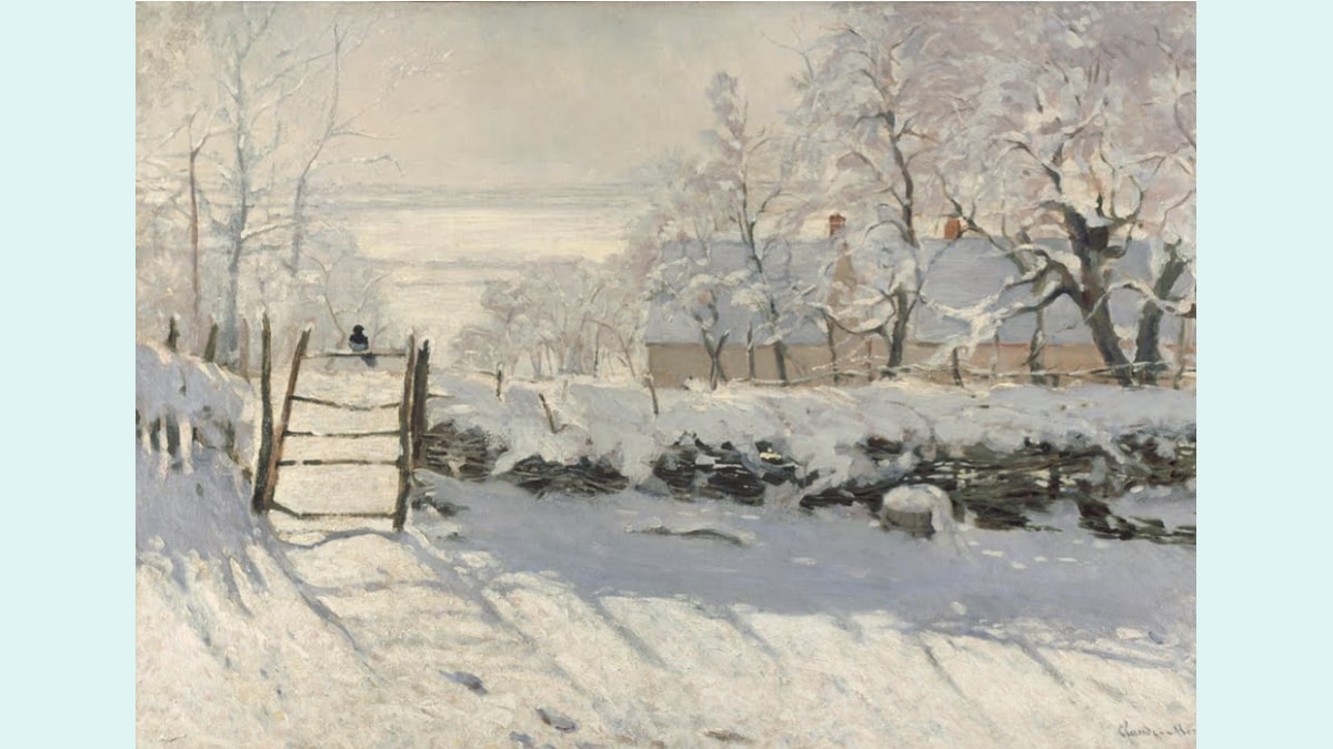 The Magpie painting by Claude Monet. 