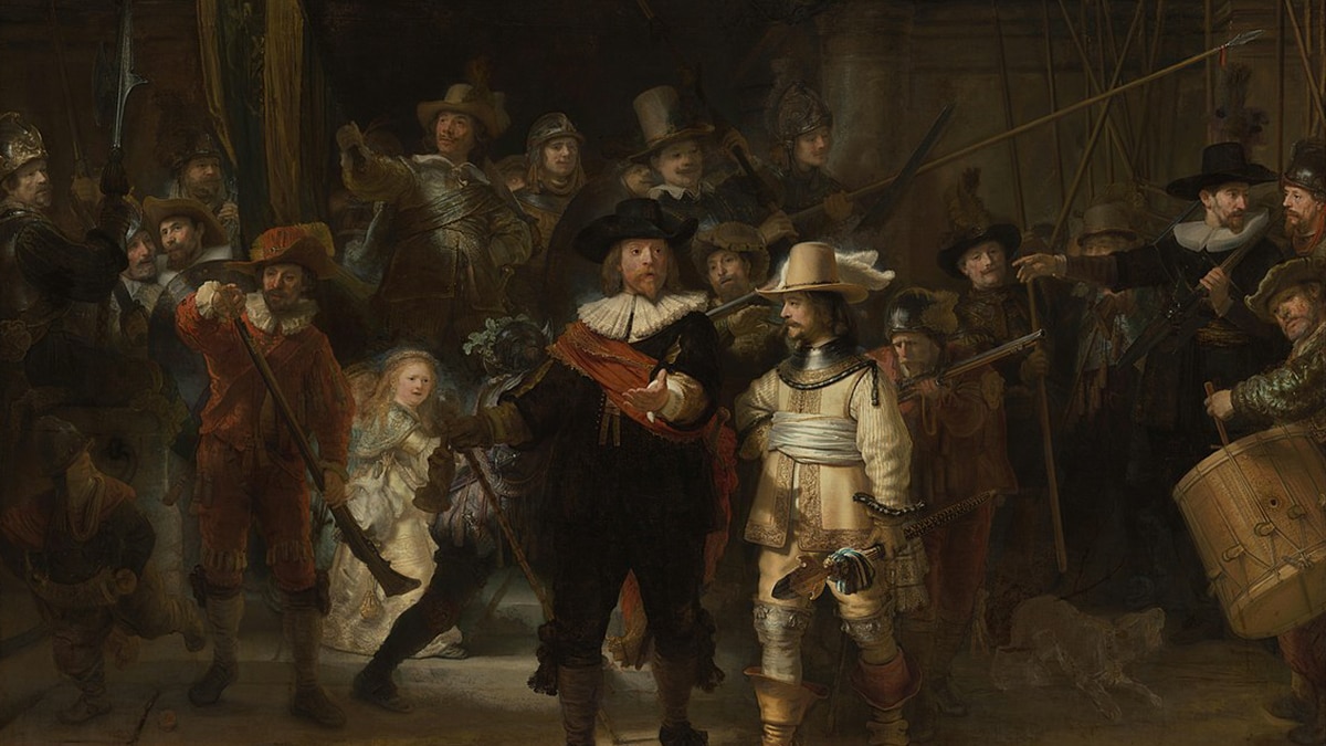 The Night Watch one of the famous Rembrandt paintings.
