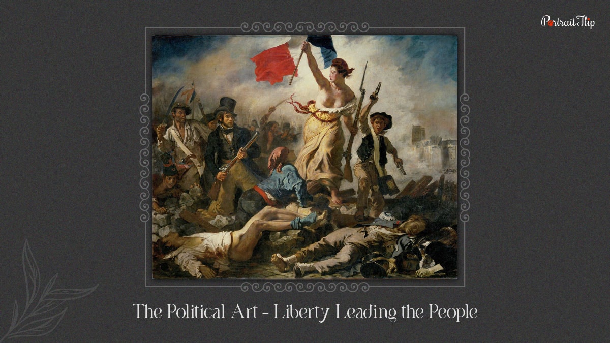 Portrait of the famous art "Liberty Leading the People"