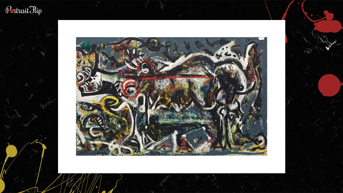 Painting The She Wolf which is one of the famous paintings by Jackson Pollock.