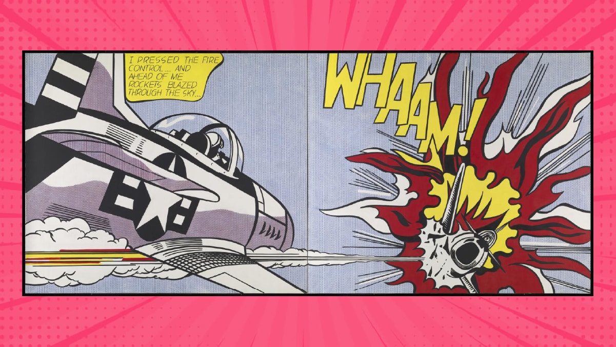 one of the famous pop art paintings called "Whaam!" by a famous pop artist known as Roy Lichtenstein.