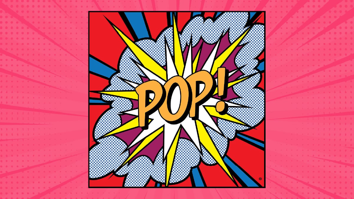 a pop art style image with a text "POP!"