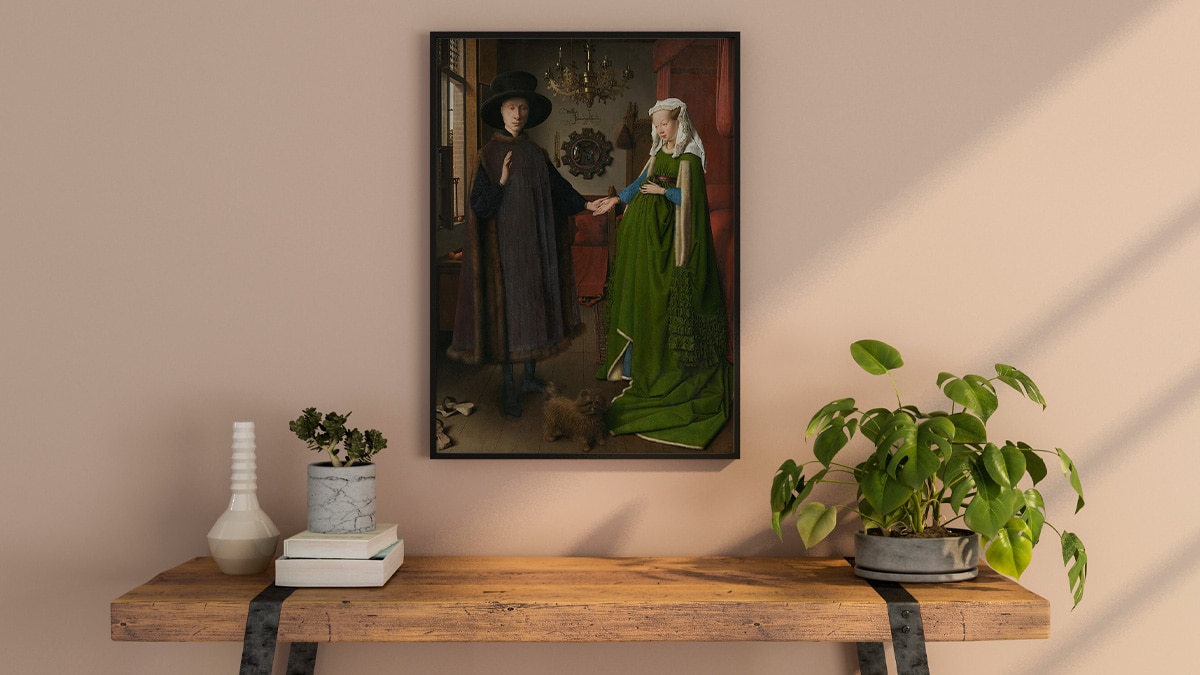 Arnolfini portrait on a wall