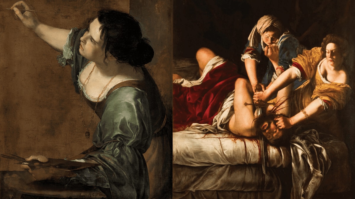 Artemisia Gentileschi's self portrait. A famous women painter from the 17th century.
