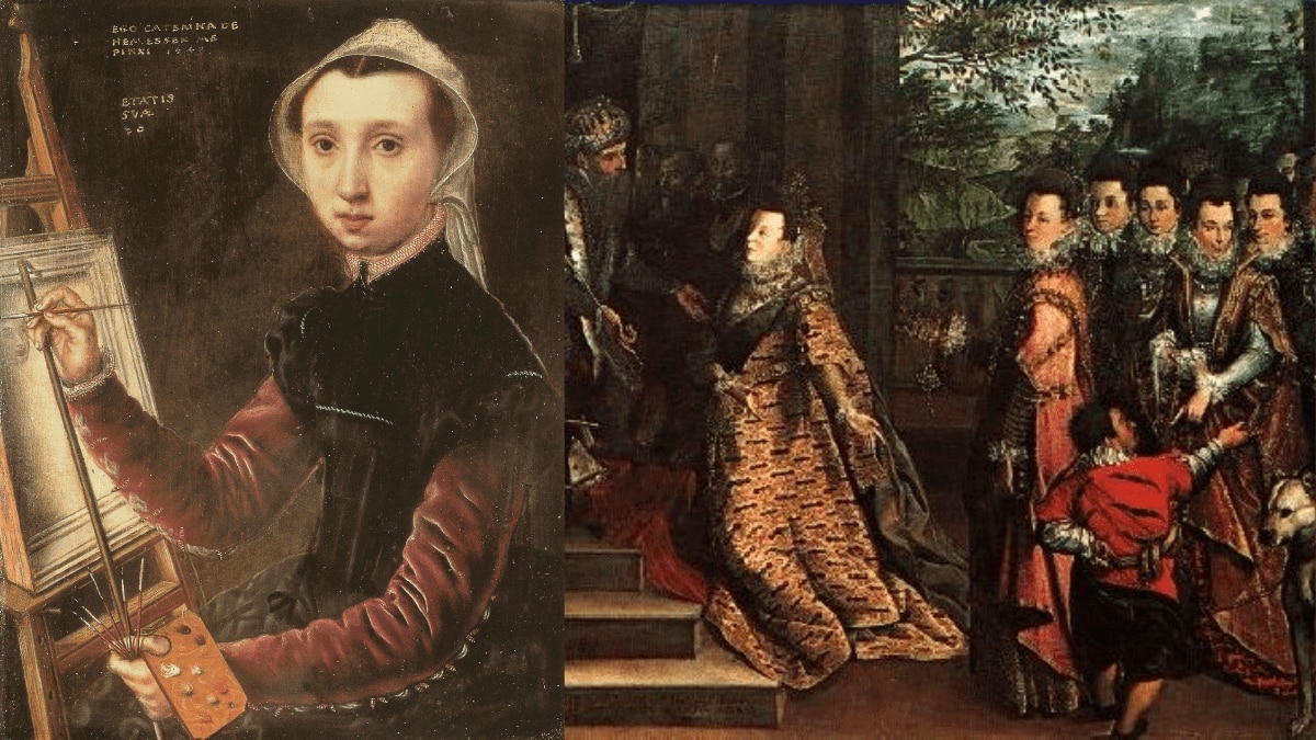 Caterina Van Hemessen's self portrait , a famous female painter from the 15th century.