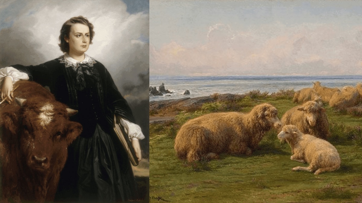 A famous women painter Rosa Bonheur, with her wild animal. 