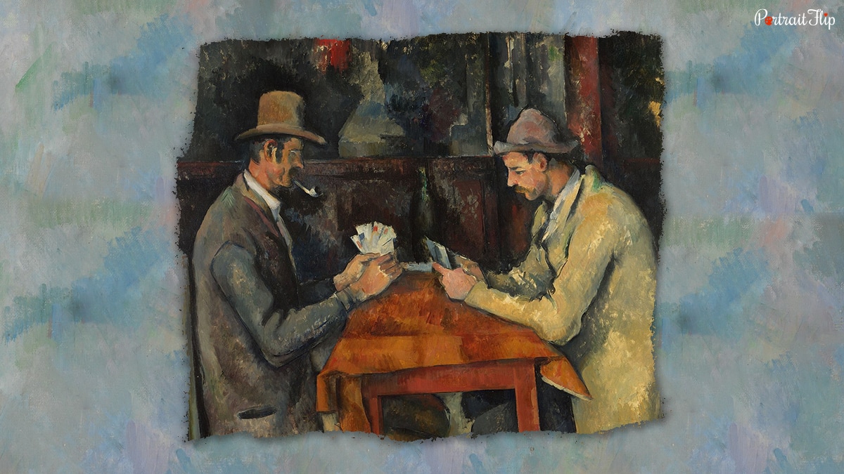 Fourth version of painting "The Card Players" that exhibits in The Courtauld Institute of Art, London.