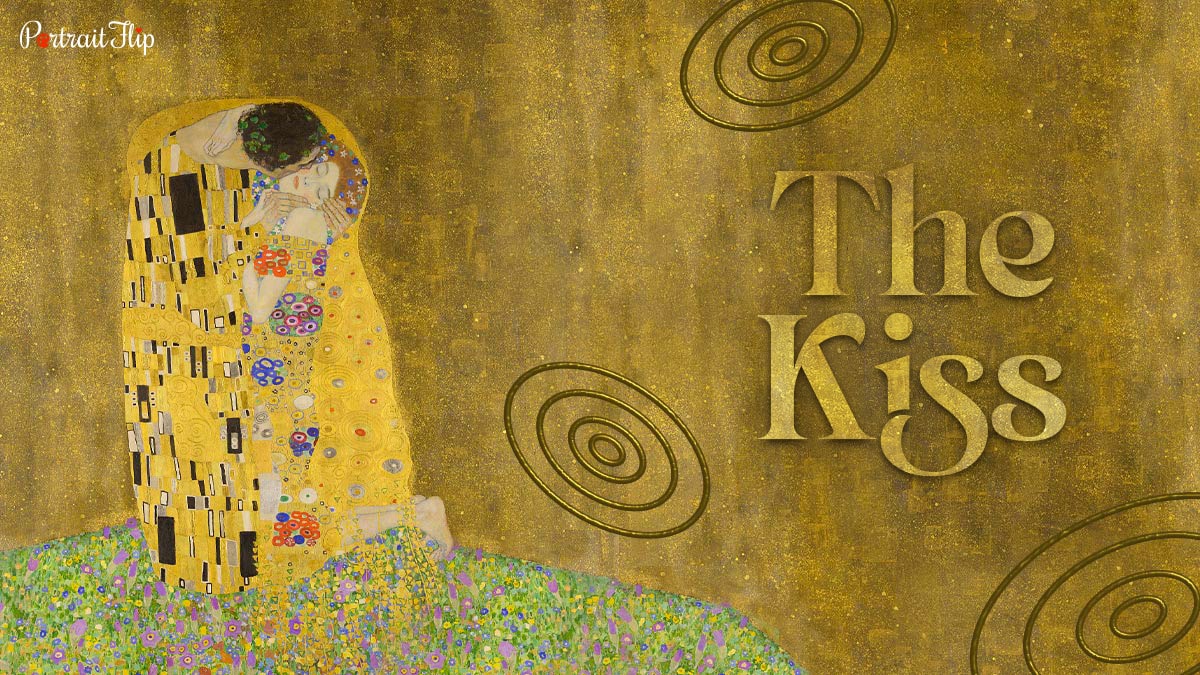 Painting The Kiss by Gustav Klimt