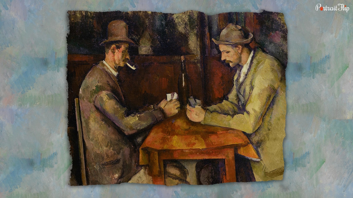 Fifth version of painting "The Card Players" that exhibits in The Musee d’Orsay, Paris.
