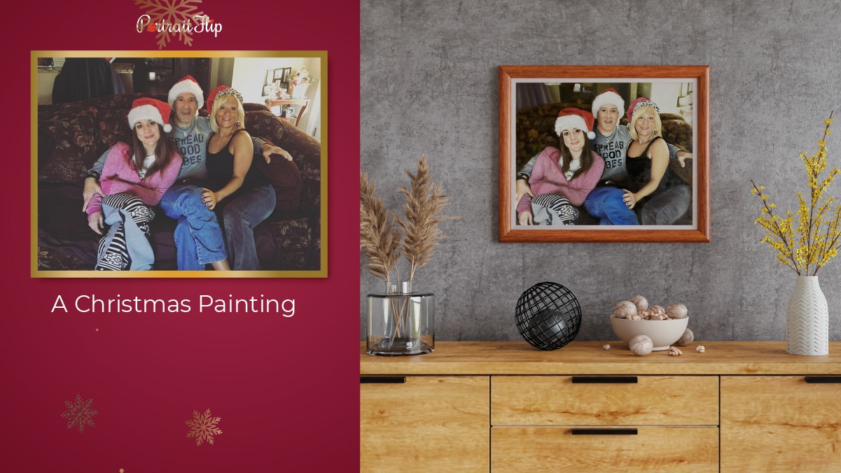 a Christmas painting is made by PortraitFlip