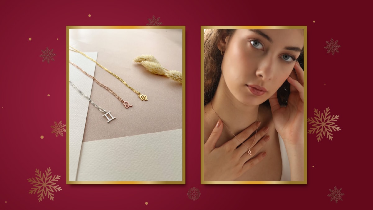 a girl with a starsign necklace, Christmas Gift For Her