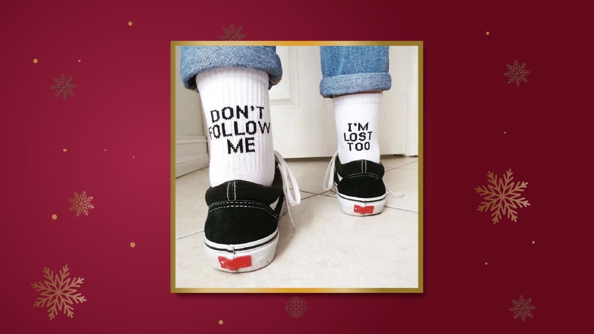 Socks With A Witty Message, Christmas Gift For Her