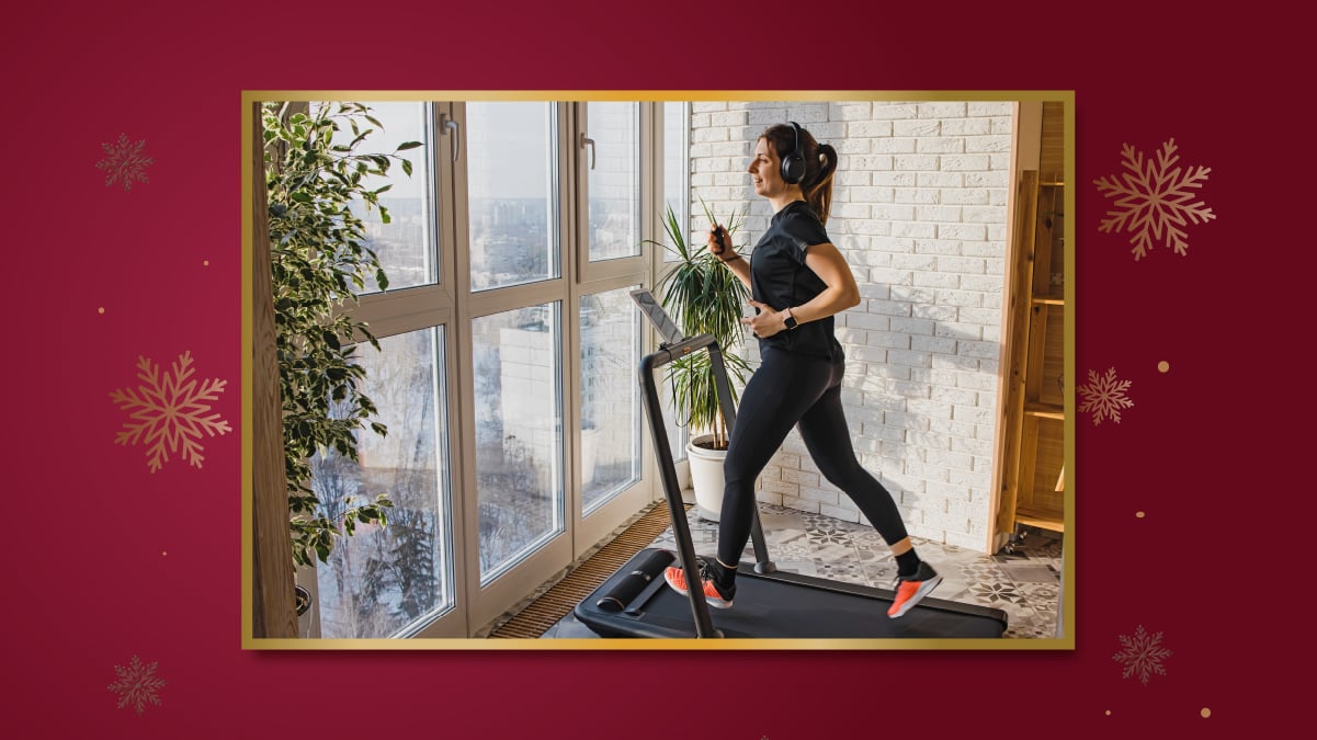 a girl is running on a treadmill, Christmas Gift For Her