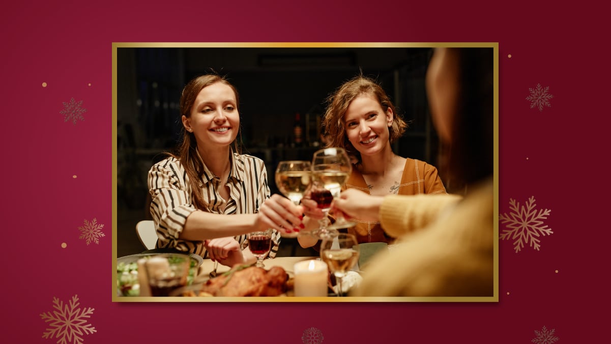 a girl gang is enjoying wine, Christmas Gift For Her