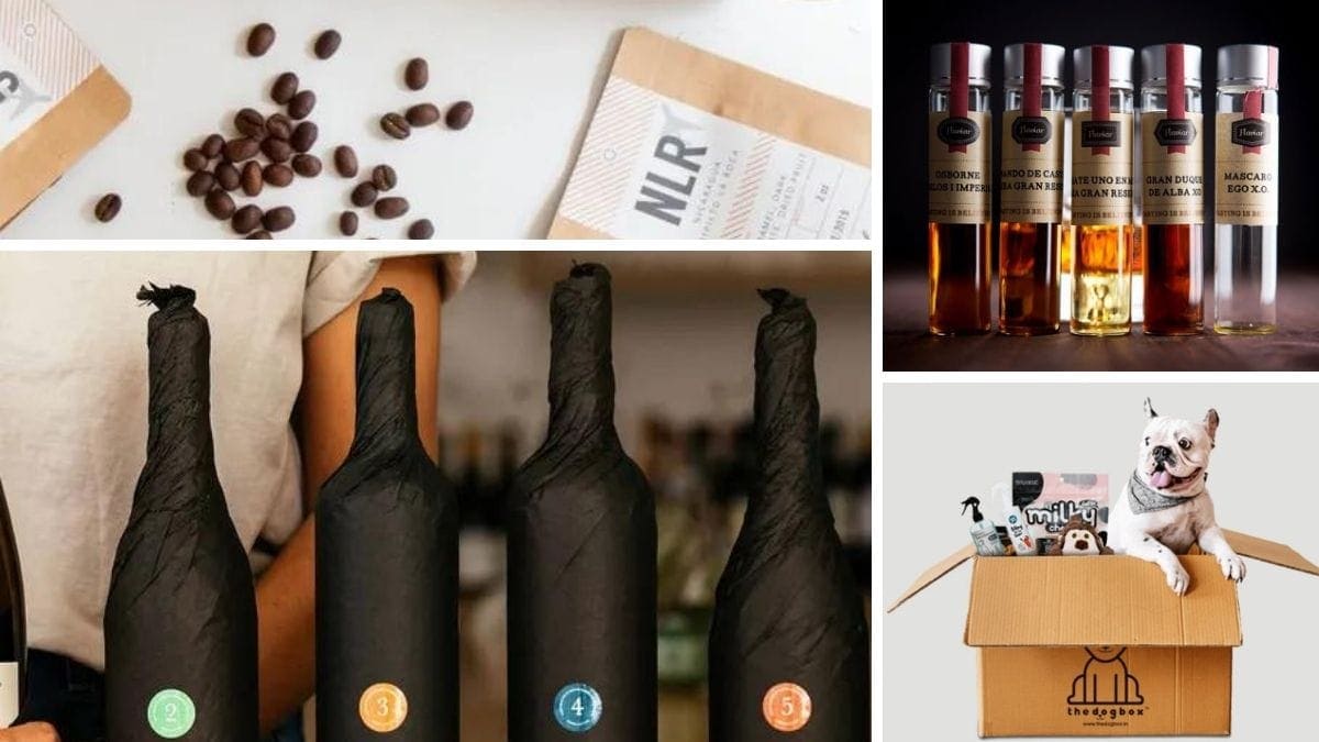 a variety of subscriptions like coffee, whiskey, wine, and pet product shown as Christmas gifts for brother in law
