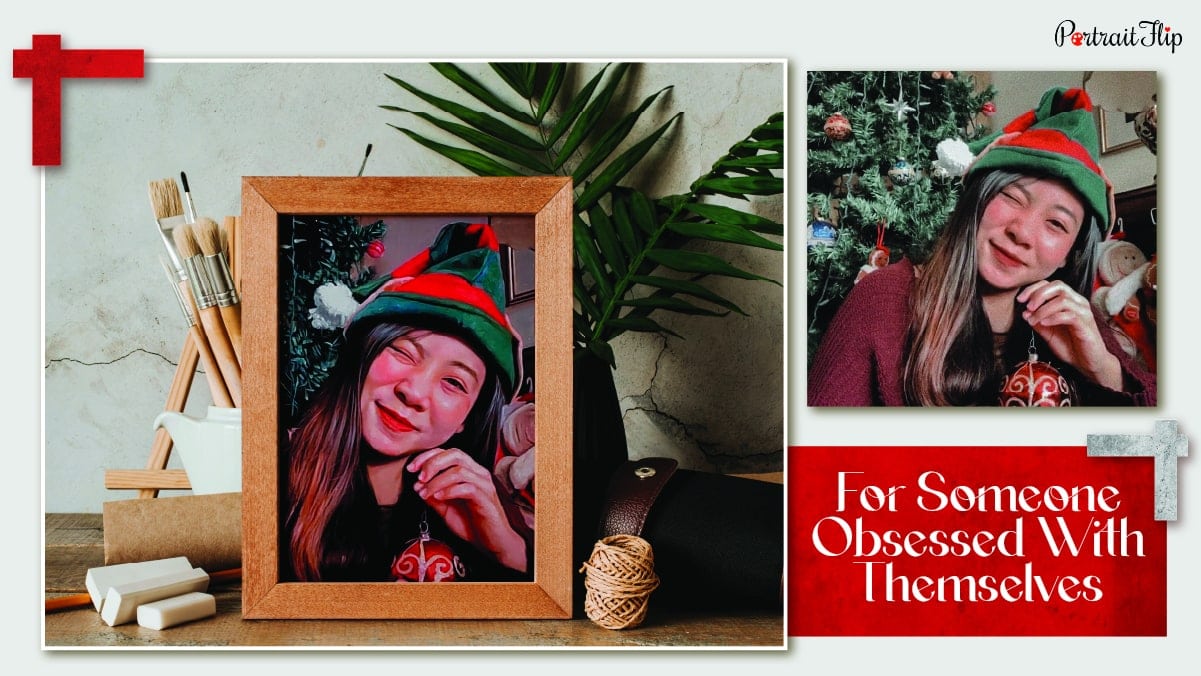 a solo Christmas Portraits From Photos by PortraitFlip