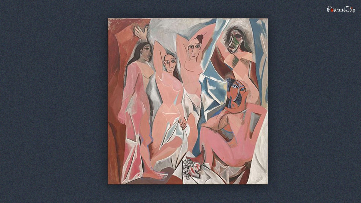 Controversial artwork Les Demoiselles d’ Avignon by Pablo Picasso. 