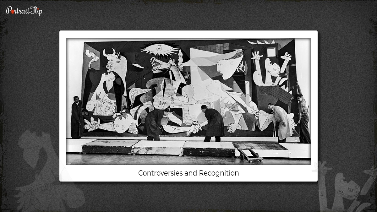 Image of Guernica by Picasso which is examine by few people