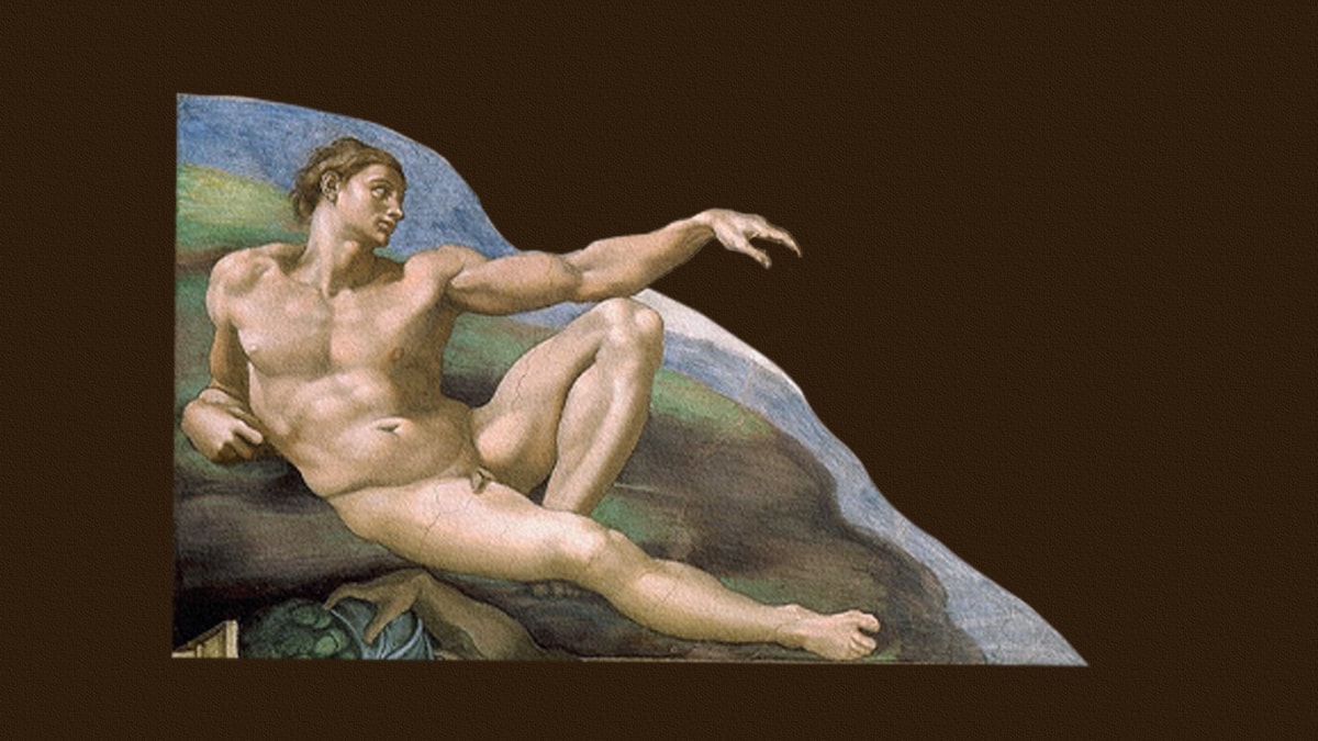 Adam and his demeanour in creation of adam