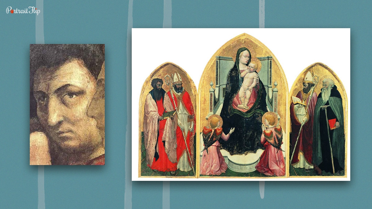 Italian artist Masaccio with his famous painting San Giovenal Triptych.