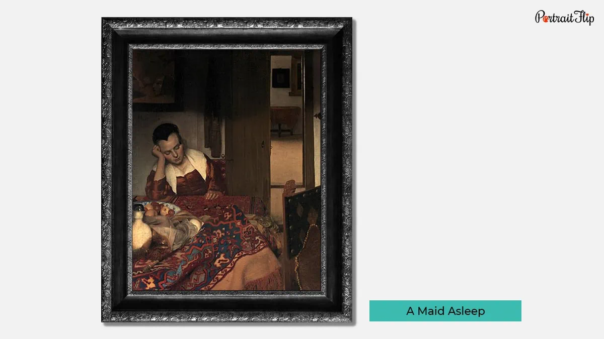 A Maid Asleep by Johannes Vermeer. 