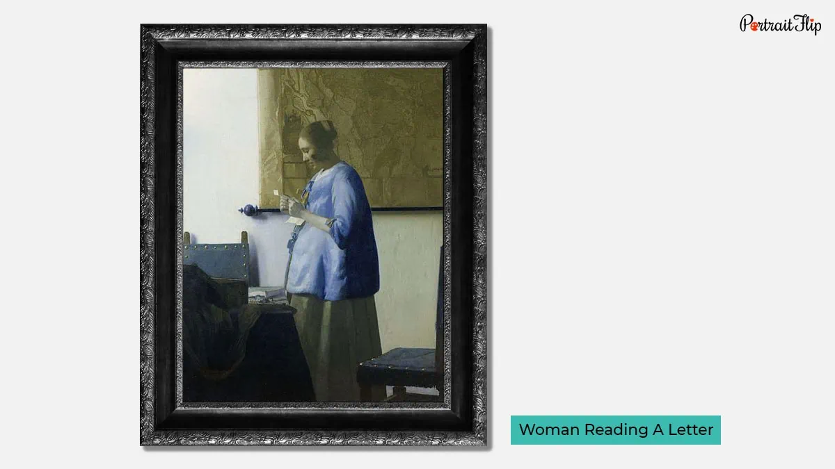 Woman Reading A Letter by Johannes Vermeer. 