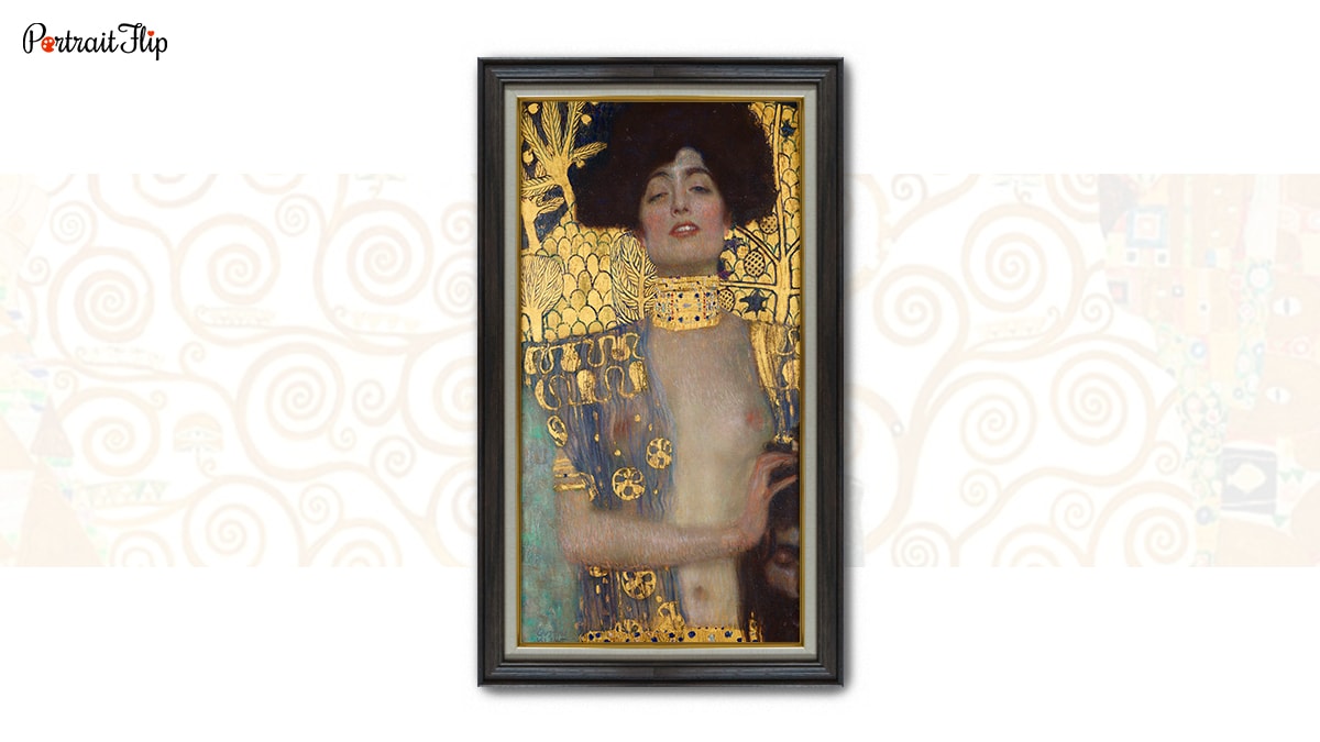 One of the famous paintings by Gustav Klimt, "Judith and the Head of Holofernes."