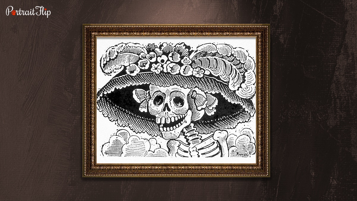 La Calavera Catrina is one of the famous paintings from Mexico
