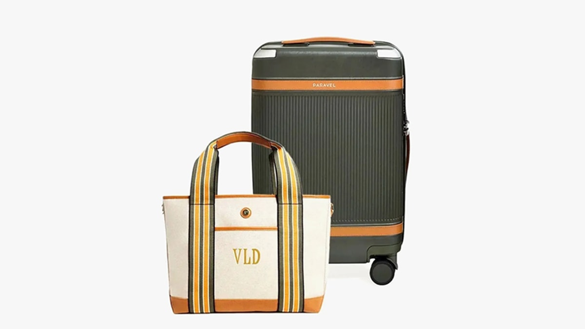 Offset travel luggage.