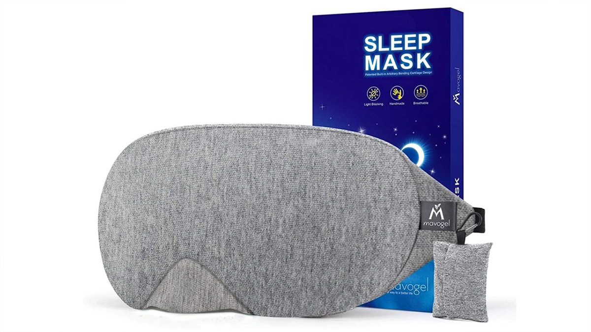 Grey color sleep eye mask. 