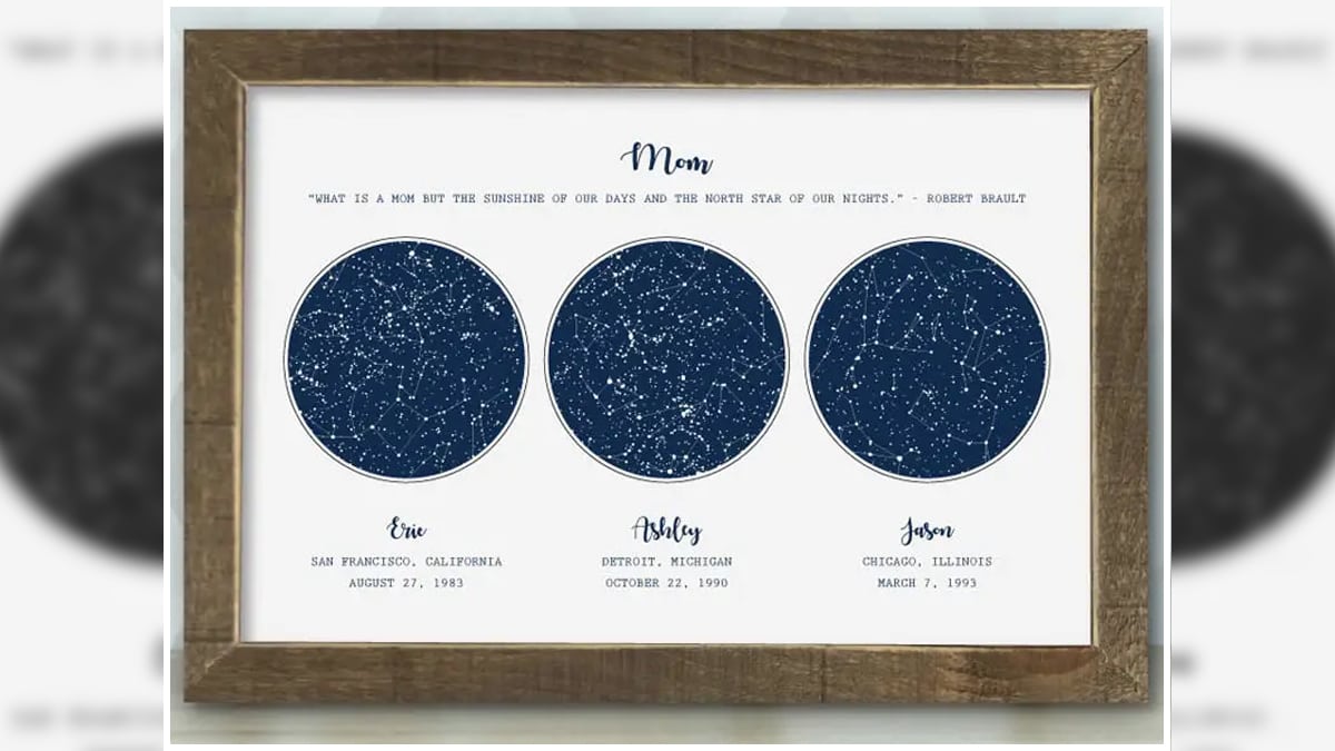 A Constellation Map as a unique mother's day gift idea.