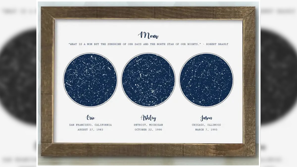 A Constellation Map as a unique mother's day gift idea. 