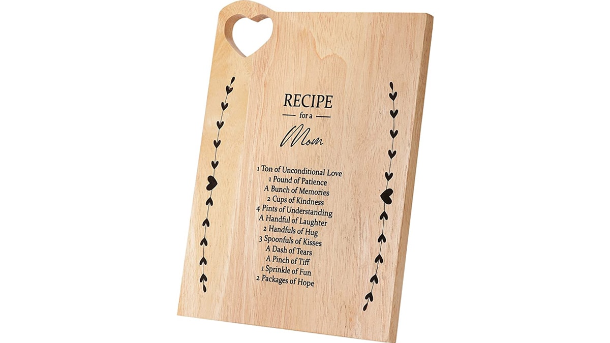 Mom Recipe Cutting Board as a gift.