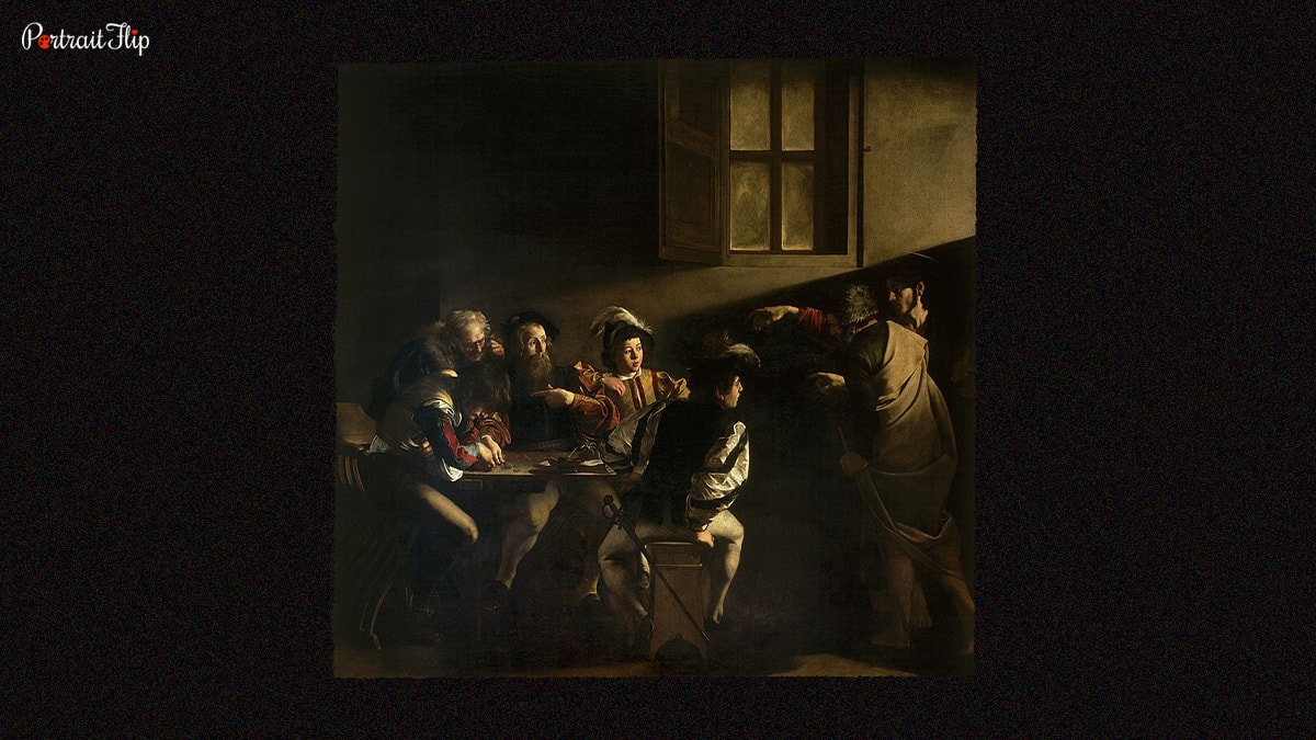 A famous painting by Caravaggio named the calling of St. Matthew