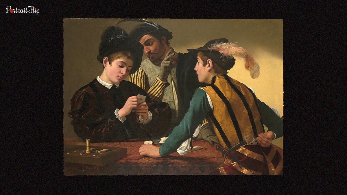 famous caravaggio's painting the cradsharps