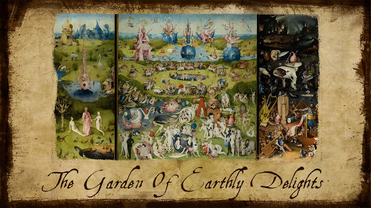 One of the famous paintings by Hieronymus Bosch, "The Garden of Earthly Delights."