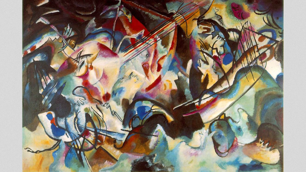 Composition 6 is one of the most vibrant paintings by Kandinsky. 