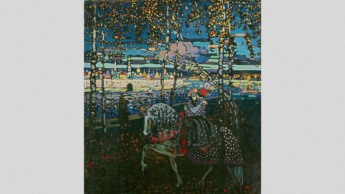 Couple on Horseback in one of the best paintings by Kandinsky. 
